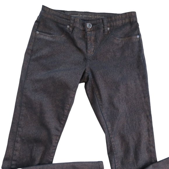 Jeans by Buffalo 'Vegas' Skinny Jeans Small 29/8 Black Gold Metallic Mid Rise - Picture 4 of 11